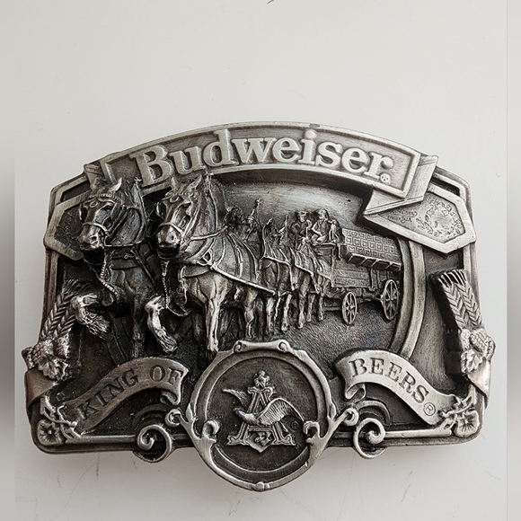 Vintage Budweiser Belt Buckle, Made in USA, Metal. Classic Western American. - Picture 6 of 7